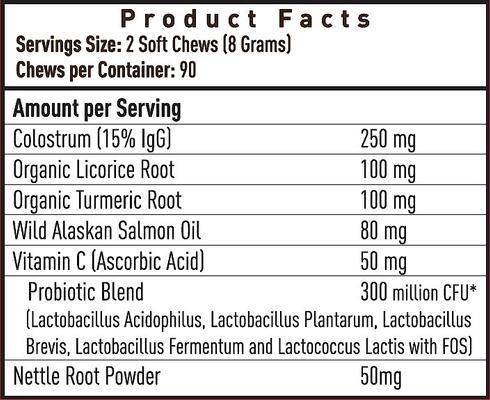 Super Chews Allergy Relief with Colostrum & Probiotics Immune Support Soft Chews Dog Supplement, 90 count