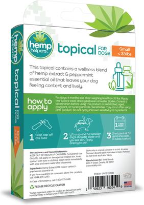 Hemp Helpers Topical for Dogs, 3-ml, 4 count, Under 33-lb