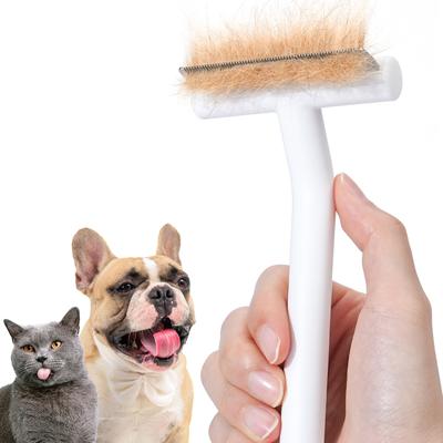 Pet Deshedding Tool for Short-Haired Dogs & Cats, White