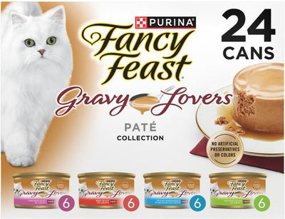 Gravy Lovers Feast Pate Variety Pack Wet Cat Food, 3-oz can, case of 24