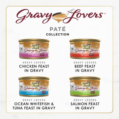 Gravy Lovers Feast Pate Variety Pack Wet Cat Food, 3-oz can, case of 24