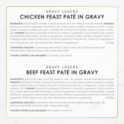 Gravy Lovers Feast Pate Variety Pack Wet Cat Food, 3-oz can, case of 24