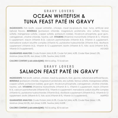 Gravy Lovers Feast Pate Variety Pack Wet Cat Food, 3-oz can, case of 24