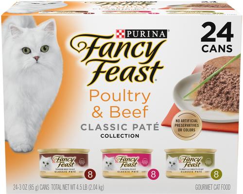 Poultry & Beef Classic Pate Variety Pack Canned Cat Food, 3-oz, case of 24