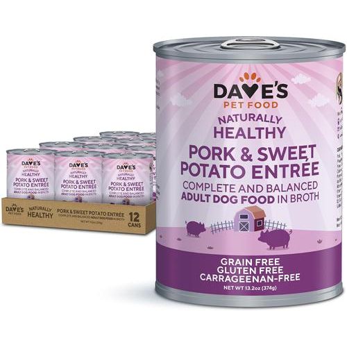 Alimento húmedo enlatado para perros con paté de carne y arroz, receta naturalmente saludable, lata de 13.2 oz, caja de 12