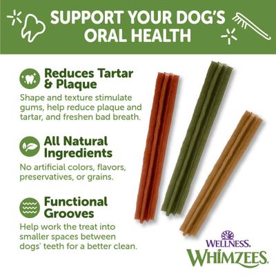 by Wellness Stix Dental Chews Natural Grain-Free Dental Dog Treats, Medium, 14 count