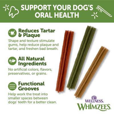by Wellness Stix Dental Chews Natural Grain-Free Dental Dog Treats, Small, 28 count