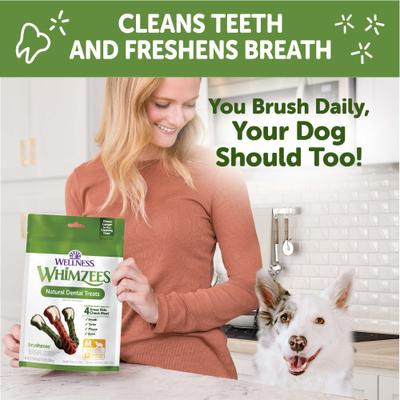 by Wellness Brushzees Dental Chews Natural Grain-Free Dental Dog Treats, Medium, 12 count