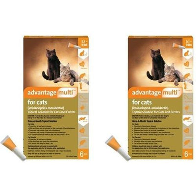 Solución tópica para gatos y hurones, 2,3-4 kg (caja naranja), 12 dosis (suministro para 12 meses)