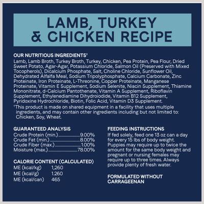 Pure Lamb, Turkey & Chicken Recipe Adult Wet Dog Food, 13-oz, case of 12
