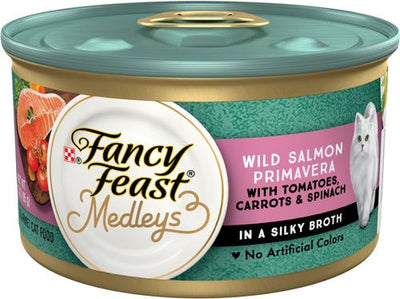 Medleys Wild Salmon Primavera Canned Cat Food, 3-oz, case of 24