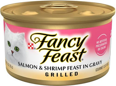 Grilled Salmon & Shrimp Feast in Gravy Canned Cat Food, 3-oz, case of 24