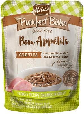 Purrfect Bistro Bon Appetits Grain-Free Salmon Recipe Chunks in Gravy Adult Cat Food Pouches, 3-oz, case of 24