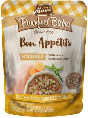 Purrfect Bistro Bon Appetits Grain-Free Turkey Recipe Morsels in Gravy Adult Cat Food Pouches, 3-oz, case of 24