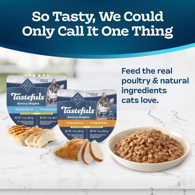 Tastefuls Savory Singles Chicken & Turkey Variety Pack in Gravy Wet Cat Food, 2.6-oz cup, 24 count