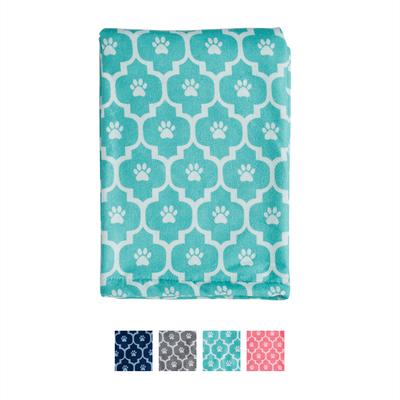 Printed Moroccan Microfiber Dog & Cat Bath Towel, Aqua