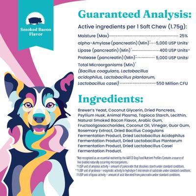 Mellow Belly Probiotic Soft Chews Digestive Supplement for Dogs, 60 count