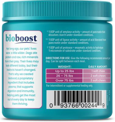 Mellow Belly Probiotic Soft Chews Digestive Supplement for Dogs, 60 count