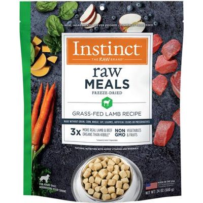 Comida liofilizada para perros adultos sin cereales y con receta de pollo sin jaula Raw Meals, bolsa de 25 oz