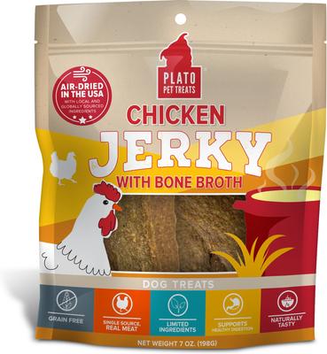 Chicken Jerky with Bone Broth Dog Treat, 7-oz bag