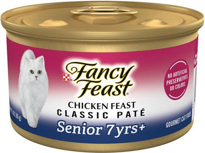 Chicken Feast Pate Senior 7+ Canned Cat Food, 3-oz can, case of 24