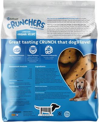 EnTrust Crunchers Original Crunchy Dog Treats, grande, bolsa de 3.5 lb
