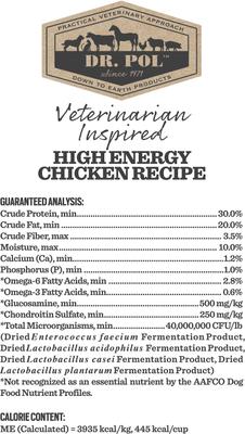 High Energy Chicken Recipe Dry Dog Food, 24-lb bag