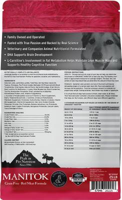 Grain-Free Manitok Red Meat Formula Dry Dog Food, 25-lb bag