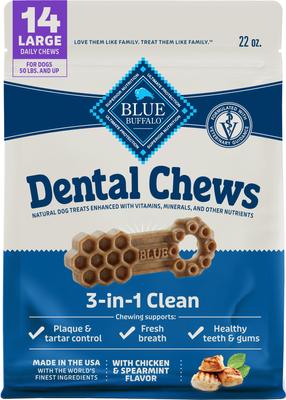 Large Natural Chicken & Spearmint Dental Dog Chews Treats, 7 count