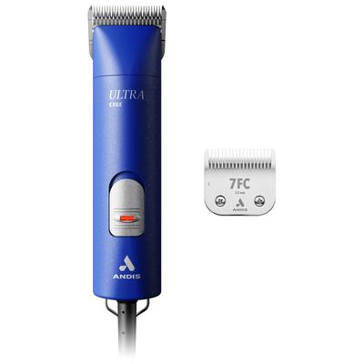 Bundle: Andis AGC2 UltraEdge 2-Speed Dog & Cat Hair Grooming Clipper, Blue + UltraEdge Detachable Blade, #7FC, 1/8-in, 3.2mm