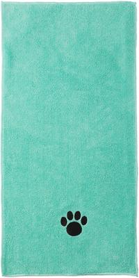 Small Embroidered Paw Dog & Cat Towel Set, 3 count, Aqua