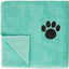 Small Embroidered Paw Dog & Cat Towel Set, 3 count, Aqua