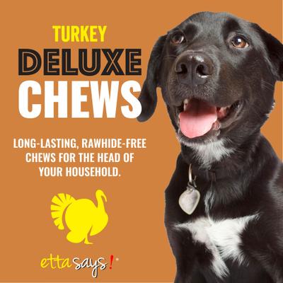 Deluxe Hide-Free Long-Lasting 7" Turkey Recipe Dog Chew