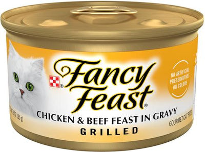 Grilled Chicken & Beef Feast in Gravy Canned Cat Food, 3-oz, case of 24