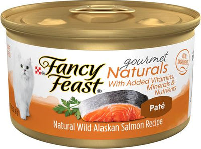 Comida enlatada para gatos Gourmet Naturals Wild Alaskan Salmon Recipe Pate, 3 oz, caja de 12