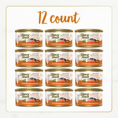 Comida enlatada para gatos Gourmet Naturals Wild Alaskan Salmon Recipe Pate, 3 oz, caja de 12