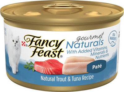 Comida enlatada para gatos Gourmet Naturals Trout & Tuna Recipe Pate, 3 oz, caja de 12