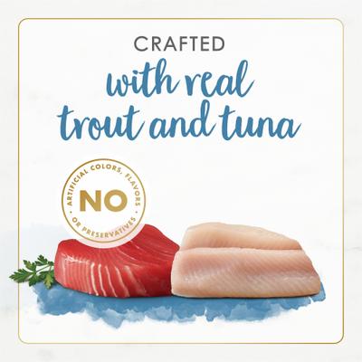Comida enlatada para gatos Gourmet Naturals Trout & Tuna Recipe Pate, 3 oz, caja de 12