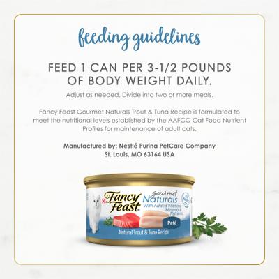 Comida enlatada para gatos Gourmet Naturals Trout & Tuna Recipe Pate, 3 oz, caja de 12