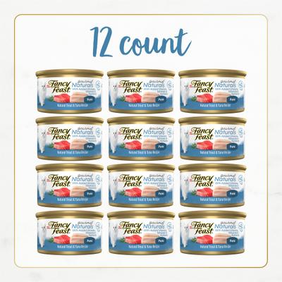 Comida enlatada para gatos Gourmet Naturals Trout & Tuna Recipe Pate, 3 oz, caja de 12