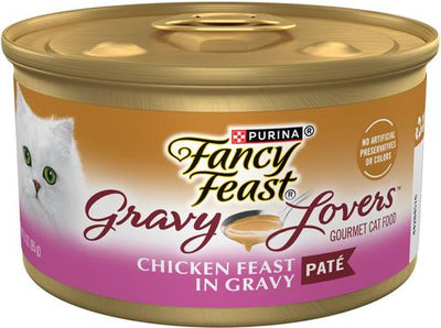 Gravy Lovers Chicken Feast Pate Wet Cat Food, 3-oz can, case of 24