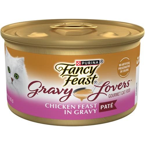 Comida húmeda para gatos Gravy Lovers Chicken Feast Pate, lata de 3 oz, caja de 24