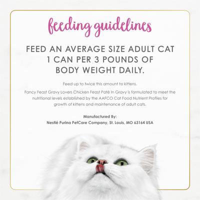 Comida húmeda para gatos Gravy Lovers Chicken Feast Pate, lata de 3 oz, caja de 24