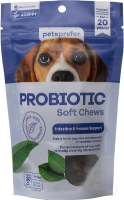 Probiotic Digestive Health Pork Flavor Soft Chew Dog Supplement, 30 count