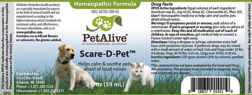 Scare-D-Pet Loud Noise Calming Dog & Cat Supplement, 2-fl oz bottle