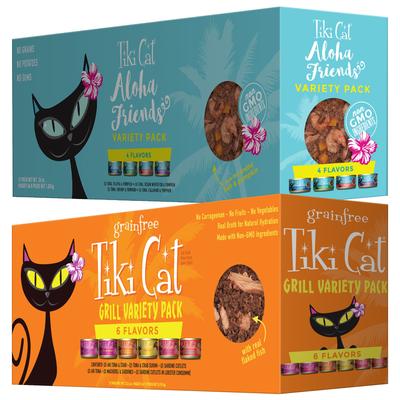 Bundle: Tiki Cat Aloha Friends Variety Pack + King Kamehameha Grill Variety Pack Canned Cat Food