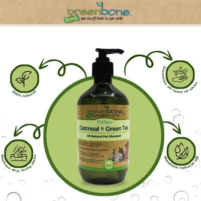 Pet Spa All-Natural Plant-Based Shampoo, Oatmeal & Green Tea, 16.9-fl oz bottle