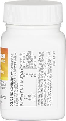 Plus Tablet for Small Dogs & Puppies, 2-25 lbs, 5 Tablets