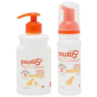 Bundle: Douxo S3 PYO Antiseptic Antifungal Chlorhexidine Dog & Cat Shampoo, 6.7-oz bottle + PYO Antiseptic Antifungal Chlorhexidine Dog Mousse, 5.1-oz bottle