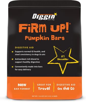 Firm Up! Pumpkin Bars Digestive Aid Dehydrated Dog Treats, 12.6-oz, pack of 6